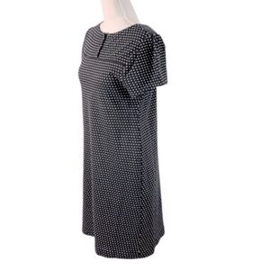 Maeve Anthropologie Black & White Short Sleeve Polka Dot Knee Length Dress